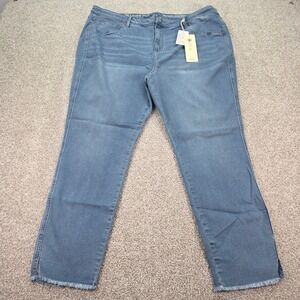 New Laurie Felt Silky Denim Ankle Skinny Jeans Light Wash Blue 2X New With Tags